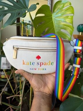 Kate Spade Leila Rainbow Logo Belt Bag with Rainbow Strap